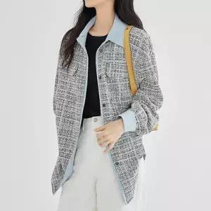 [몽벨리즈]트위드패치워크롱블라우스 mde2302744