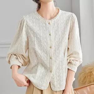 [몽벨리즈]슈가레이스아일렛블라우스 mde2302709