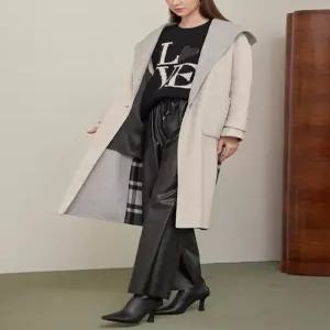 [르니앤맥코이]코비 체크 플립 핸드메이드 후드 롱 코트 MJ11HC210HJJ