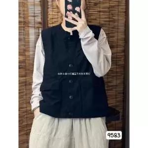 캐주얼 가을 여성용 민소매 투포켓 린넨 베스트 조끼 나시 1PICK3