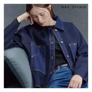 막스스튜디오 데님 패치 니트 재킷 [런칭 가격 69,900원]