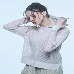 [유닛]린넨 블렌디드 버튼형 스카시 후드 가디건 (UFKKCA258N-L/BEIGE)