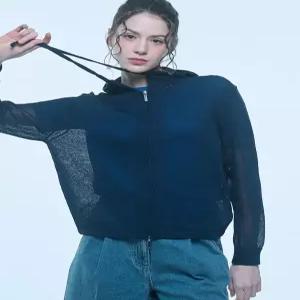 [유닛]린넨 블렌디드 스카시 후드 가디건 (UFKKCA257N-NAVY)