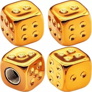 MEAJU 4PCS 주사위 타이어 밸브 스템 캡 O 고무 링 액세서리가 장착된 휠 에어 내식성 누수 방지 자동차