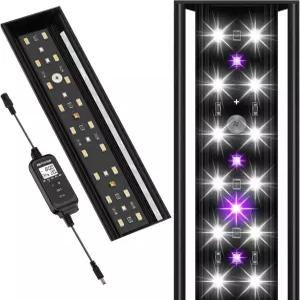 파충류를 위한 8인치 LED UVB 라이트 디밍 및 4개의 UVI 모드가 있는 조명 기구 컨트롤러 거북이 뱀 수염