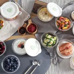 [에스에스리빙][7종세트] 코멕스 내열유리 밥용기 국용기 계란찜용기 냉장 냉동 보관