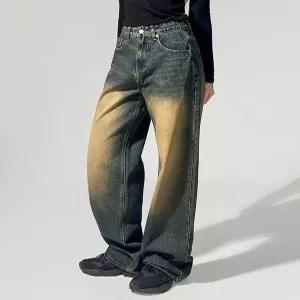 [어뉴브로스]연청,중청,진청,딥블루,옐로우블랙,블랙여성 와이드핏 블랙 워싱 데님 팬