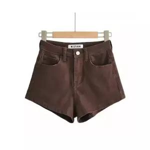 뚜에스틸로 여성 청반바지 청바지 하이웨스트 A라인 스판 롤업 데님 반바지 여름 핫팬츠 ADOR2