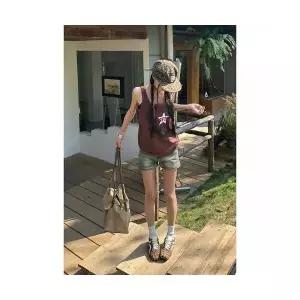 뚜에스틸로 여성 청반바지 청바지 빈티지 여름 슬림핏 하이웨스트 스판 A라인 반바지 ADOR2