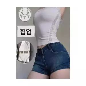 뚜에스틸로 여성 청반바지 청바지 풍성한 패드 포함 여름 힙업 슬림 워싱 핫팬츠 ADOR2