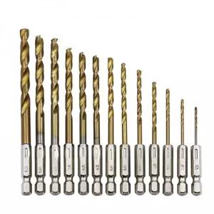 목공 철판기리 철제 티타늄 육각샹크 13PCS 비트세트 철판기리 드릴비트