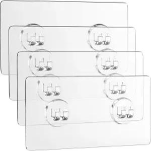 Maxife 4 PCS 샤워 캐디 교체 정리함 투명 접착 스트립 선반용 드릴링 스티커 없음