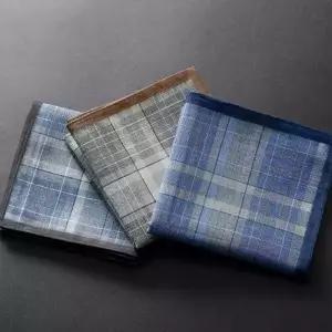 체크 무늬 면 손수건 정사각형 땀수건 등산 3종 세트 XkD8+5cbb