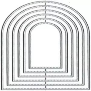 실버 오버랩 아치형 테두리 금속 절단 다이 카드 제작 키트 엠보싱 종이 컷 스크랩북 기계 스텐실 보관