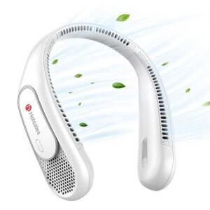 핫세일즈 넥 팬, 핸즈프리 블레이드리스 팬 휴대용 충전식, 6000mAh 배터리 작동 웨어러블 개인용 쿨링 3단 속도, 남성, 여성, 여행, 야외용 USB 선물