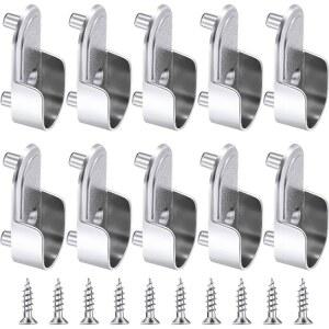 타원형 옷장 봉 끝 지지대(장착 구멍 1개 ) 브래킷 옷장용 플랜지 소켓 광택 크롬