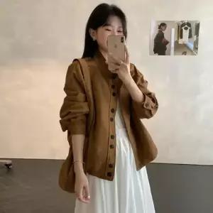 여자 빈티지 야구 점퍼 잠바 프렌치 메일라드 계열의 무스탕 복 멋스러운 코트 ST1