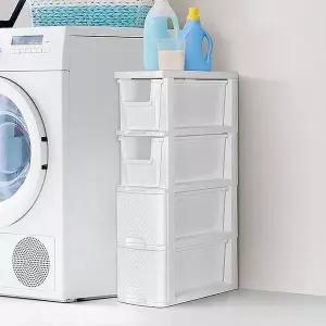 [하프클럽/셀러허브]틈새서랍장 플라스틱수납장 미니 코너낮은 4단