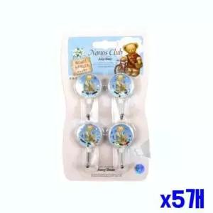 [생활] 접착 행거 미니 강력 고리걸이 4P 후크걸이 원형 x5개