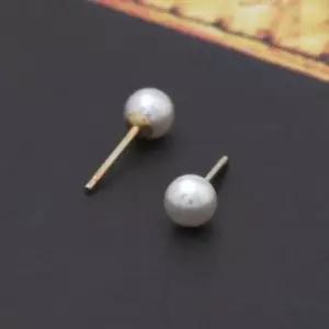 볼귀걸이 GOLD 기본 화이트 진주 골드 금 귀걸이 14K 4mm