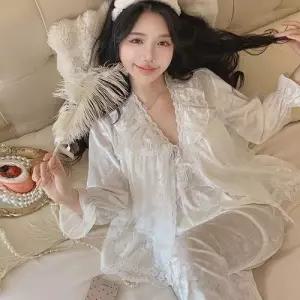 잠옷 아웃도어 캐시미어 커플용 바캉스 패드 브라 스리피스 잠옷세트 KS1