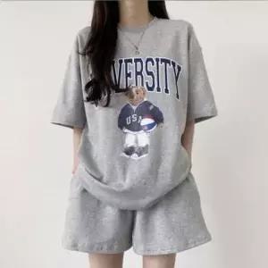 [하프클럽/셀러허브_여성트랜드패션]여성 반팔 세트 베어 여름 트레이닝복