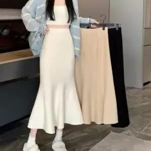 [하프클럽/셀러허브_여성트랜드패션]플레어 머메이드 니트 밴딩 스커트 편