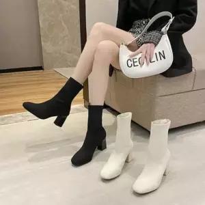 웨스턴부츠 통굽 스트릿 편한 앵클 삭스 부츠 구두 신발 7cm