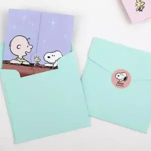 [문구/오피스] 스누피 입체 도무송 카드 16P 귀여운 캐릭터 편지지
