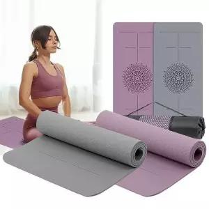 [콩심팥심]와이드TPE센터라인 8mm 두꺼운 요가매트 헬스장 홈트 스포츠매트