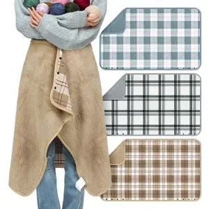 [콩심팥심]똑딱이담요 무릎 캠핑 입는이불 차박휴대용 미니치마 차량담요