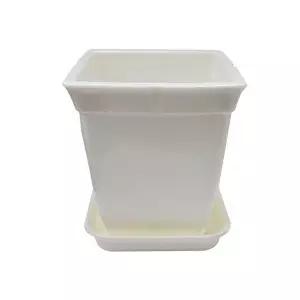[콩심팥심]정사각 백색 도자기느낌 플라스틱화분 3호