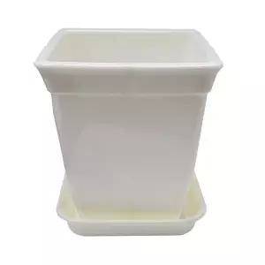 [콩심팥심]정사각 백색 도자기느낌 플라스틱화분 6호