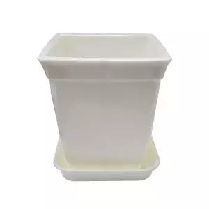 정사각 백색 화분 도자기느낌 플라스틱화분 5호