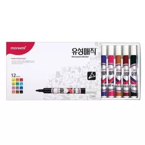 유성매직 세트 12색 둥근닙 마카펜 색상펜 세트 필기구 문구세트