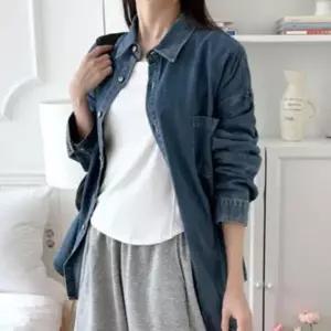 [하프클럽/셀러허브_여성트랜드패션]여자 여성 청 카라 1P 데님 중청 남방