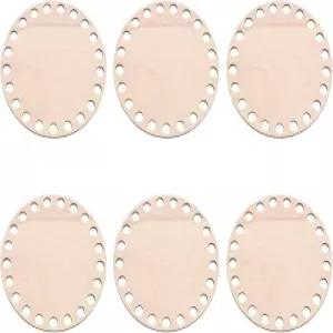 PATIKIL 4인치 지름 코바늘 바구니 바닥 6개의 원형 빈 뜨개질 나무 받침대 DIY 공예 직조 제작 용품 홈