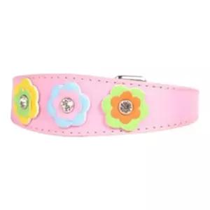 강아지 목줄 플라워 가죽 핑크 S 1P 반려견 목걸이 강아지목줄 애견목줄 개목걸이 가죽목줄