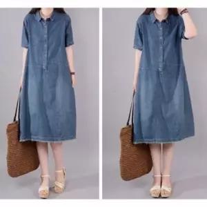 [하프클럽/셀러허브_여성트랜드패션]여름 청 캐쥬얼 원피스 미시 데님 박시