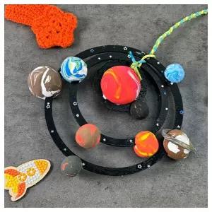 수업교구- 클레이 태양계 모빌 만들기 4인용 실습교구