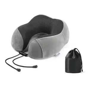 여행 외출 출장 비행기 기내용 메모리폼 파우치 포함 쿠션 목베개