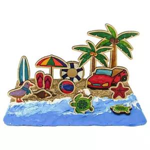 수업교구- 클레이로 포시즌 입체우드판 만들기여름 4인 개별패키지