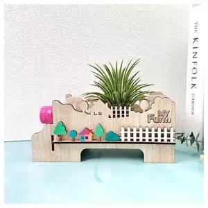 창의미술- 수중식물 키우기 우드 거치대 4인용 키트