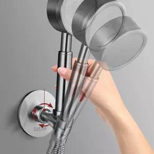 스텐 무타공 욕실 샤워기거치대 각도조절 샤워기홀더