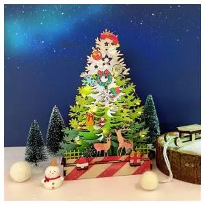 창의교구- 겨울활동 우드 오로라 아기 순록 크리스마스 트리 DIY 1인용 올인원구성