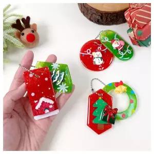 창의미술- 겨울환경 레진아트 크리스마스 키링 만들기 4인용 실습교구