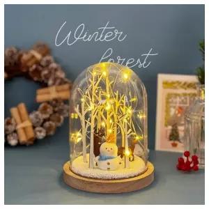 미술교구- 겨울환경 자작나무 겨울숲 아크릴돔 만들기 1인 구성