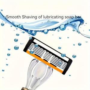 고품질 남성용 안전 면도날 6중 독일산 스테인리스 스틸 면도 카트리지 마하 면도기 호환