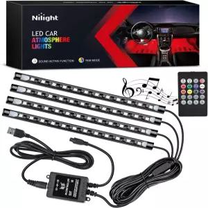 사운드 액티브 기능과 무선 리모컨이 장착된 대시 조명 키트 아래의 Nilight 48 LED DC 5V 멀티컬러 뮤직카