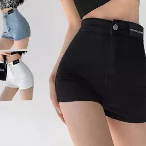 여성청 반바지 타이트 핫팬츠 하이 데님 반바지 웨스트